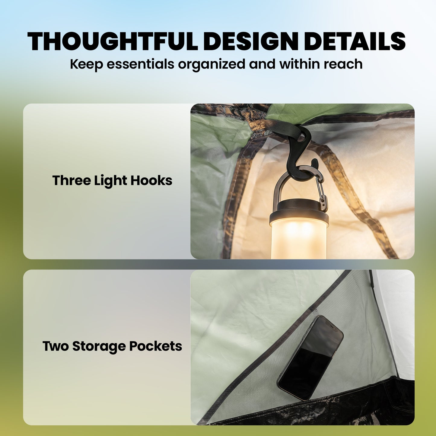 Family Camping Tent 3000mm Waterproof 8-12 Person Green