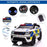 12V Kids Portable Electric Ride On Police Car with Parental Remote Control Siren Flashing Lights USB Bluetooth for 3-6 Years White