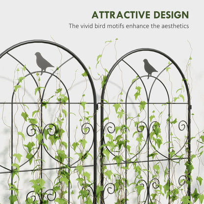 Set of 2 Metal Garden Trellis, Outdoor Trellis Panels, 180 x 50cm