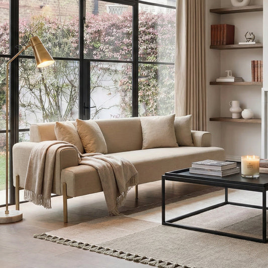 Duke Three Seat Sofa – Limestone