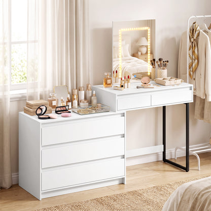 Vanity Makeup Desk LED Mirror Bedroom White