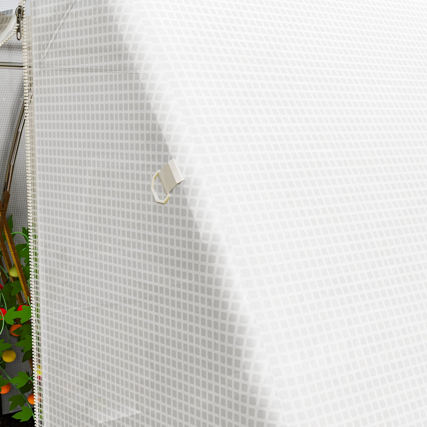 4 x 3 x 2m Polytunnel Greenhouse Replacement Cover ONLY Winter Garden Plant PE Cover for Tunnel Walk-in Greenhouse with Roll-up Windows Door Outdoor, White