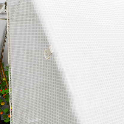 4 x 3 x 2m Polytunnel Greenhouse Replacement Cover ONLY Winter Garden Plant PE Cover for Tunnel Walk-in Greenhouse with Roll-up Windows Door Outdoor, White