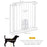 75-82cm Pet Safety Gate with Double Locking, Pressure Fit Stair with Cat Flat for Doorways, Hallways, White