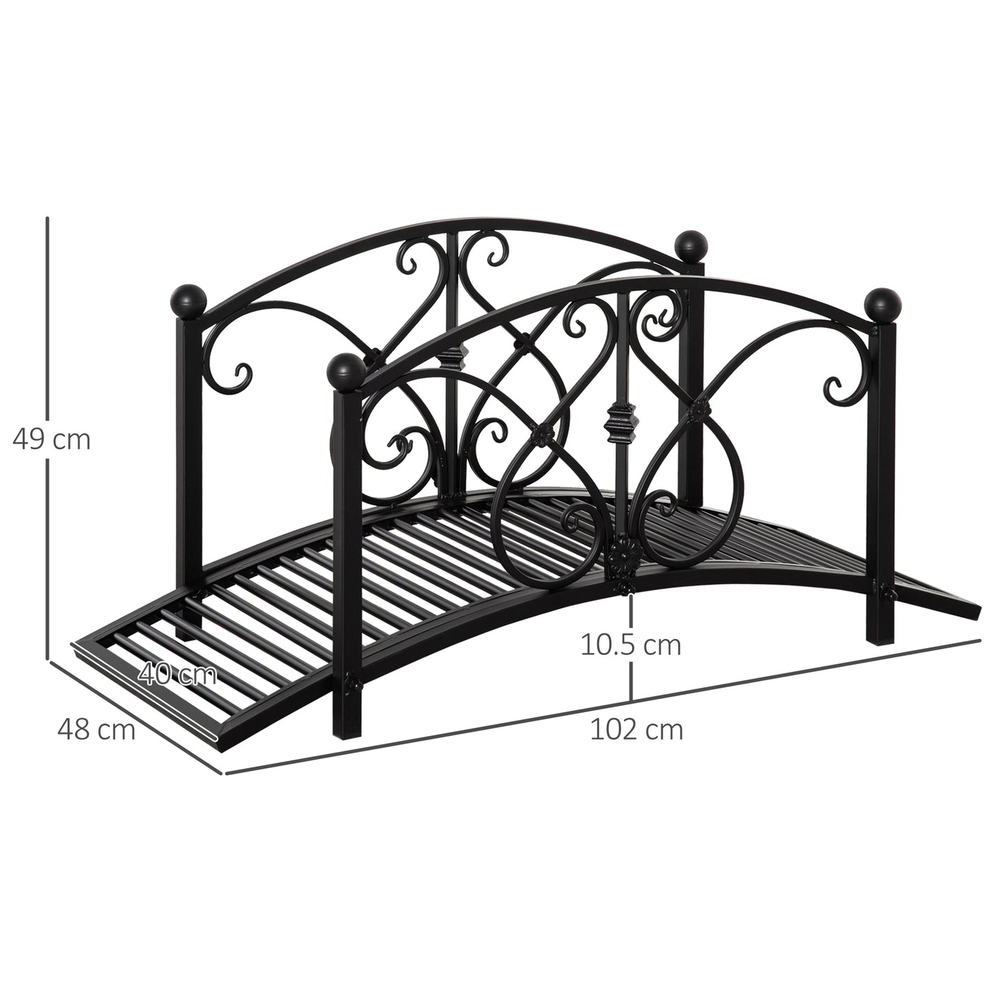Decorative Garden Bridge Landscaping with Railings for Creek Pond