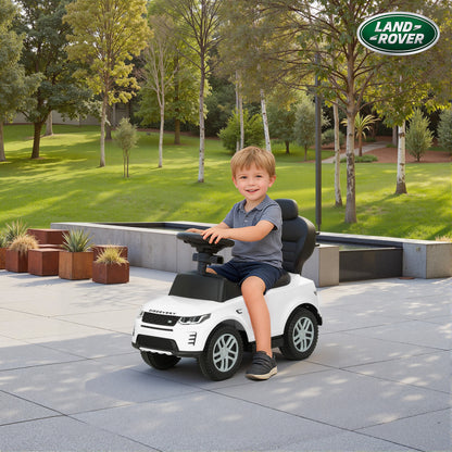 LAND ROVER Licensed Baby Push Car, 2-in-1 Ride on Car, White