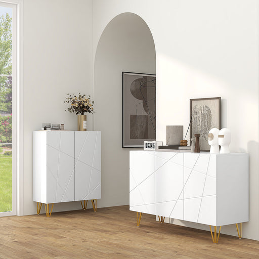 Freestanding Storage Cabinet with Adjustable Shelves for Living Room