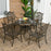 5PCs Garden Dining Conversation Set 4 Chairs Table Umbrella Hole