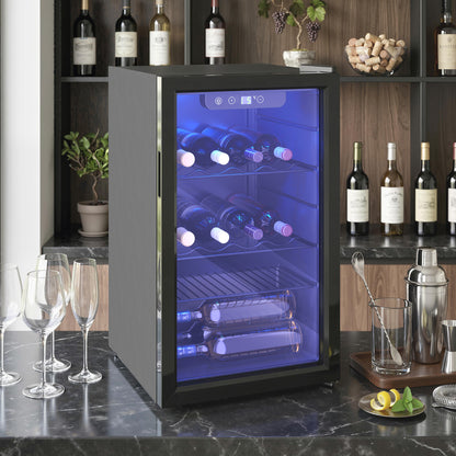 24 Bottle Wine Cooler, 68L Freestanding Drinks Beer Wine Fridge