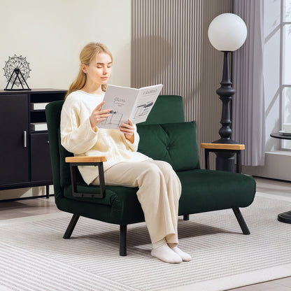 Click Clack 2 Seater Sofa Bed for Living Room, Guest Room, Green