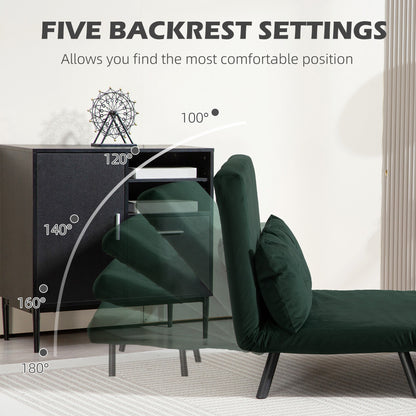 Click Clack 2 Seater Sofa Bed for Living Room, Guest Room, Green