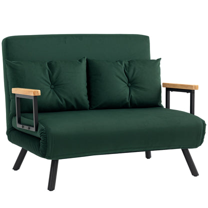 Click Clack 2 Seater Sofa Bed for Living Room, Guest Room, Green