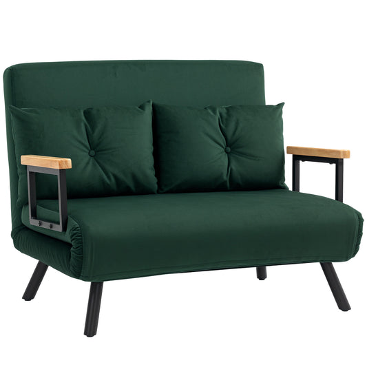 Click Clack 2 Seater Sofa Bed for Living Room, Guest Room, Green