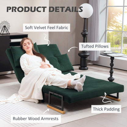 Click Clack 2 Seater Sofa Bed for Living Room, Guest Room, Green