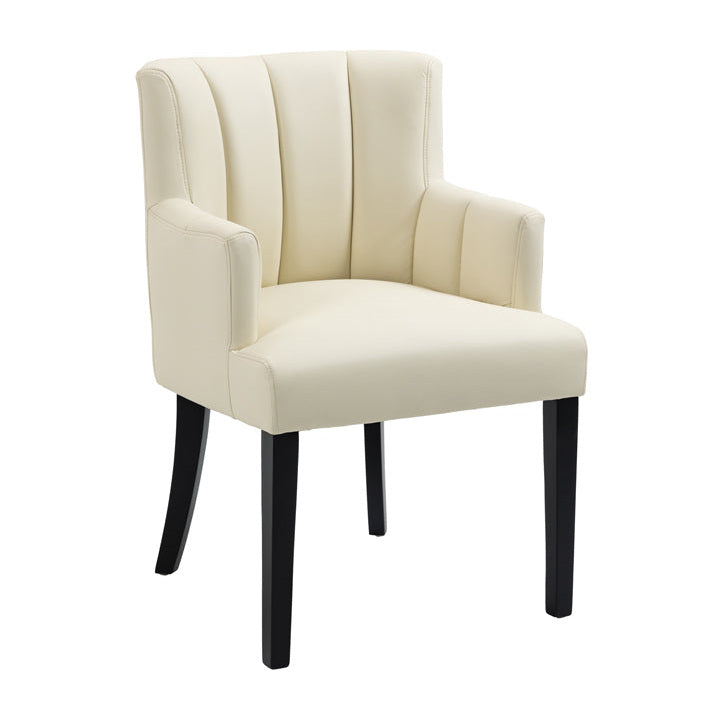Hatfield Carver Chair - Cream Faux leather
