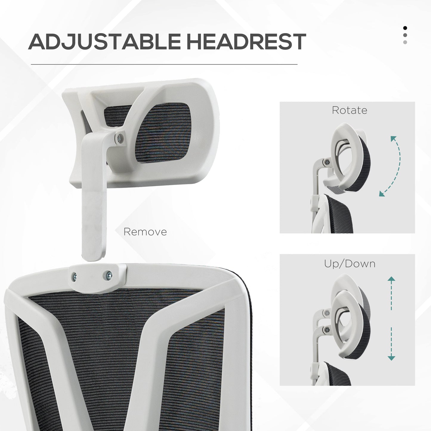 Mesh Office Chair, Reclining Desk Chair with Adjustable Headrest, Lumbar Support, Foot Rest, Swivel Wheels, Adjustable Height, Black