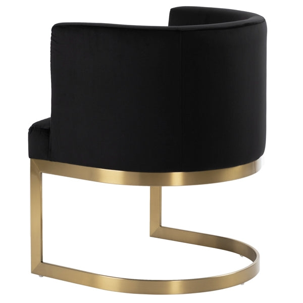 Lasco Dining Chair - Black - Brushed Brass Base