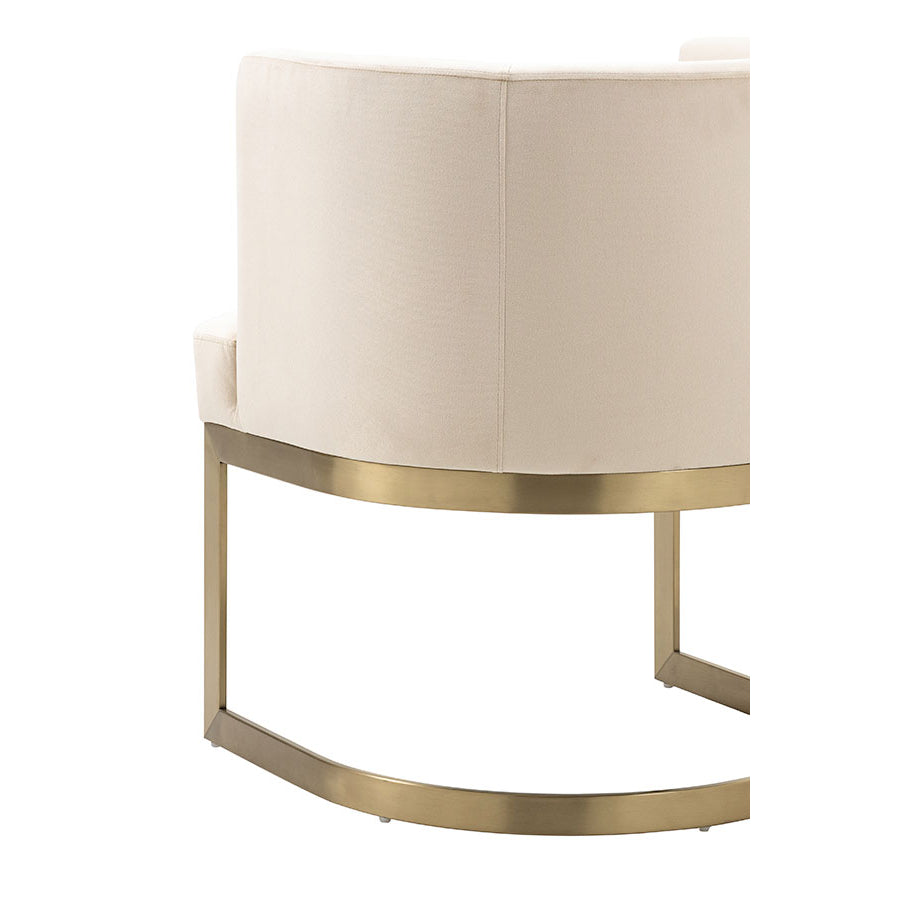 Lasco Dining Chair - Chalk - Brushed Brass Base