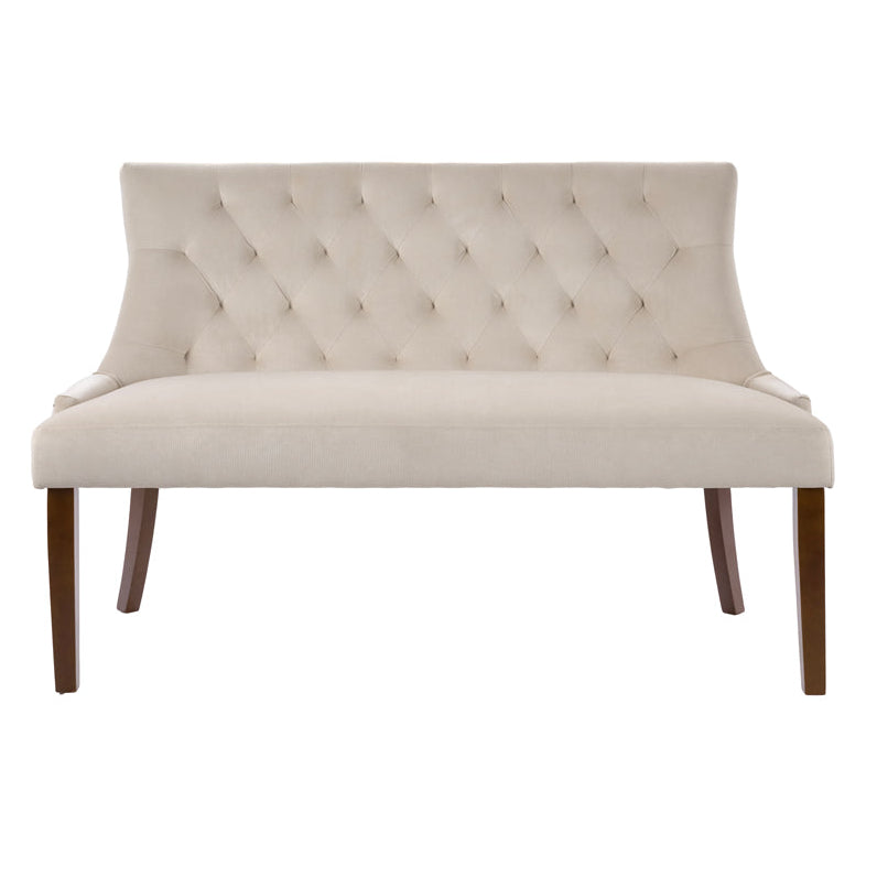 Torino Bench – Taupe – Walnut Legs