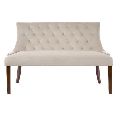 Torino Bench – Taupe – Walnut Legs