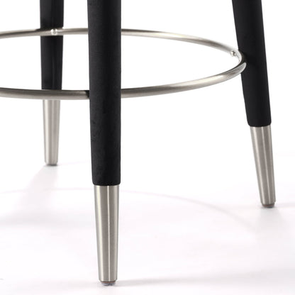 Sophia Counter Stool - Black - Silver Caps