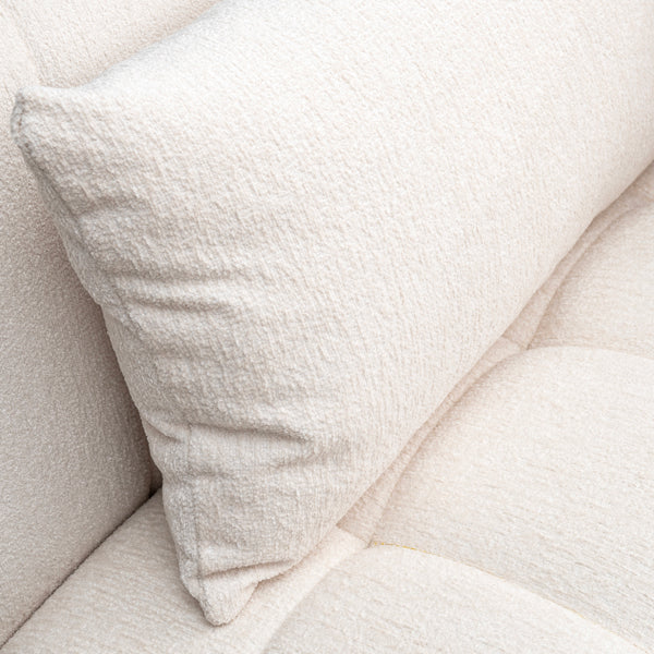 Essen 2 x Curved Corner Sofa Ivory Chenille