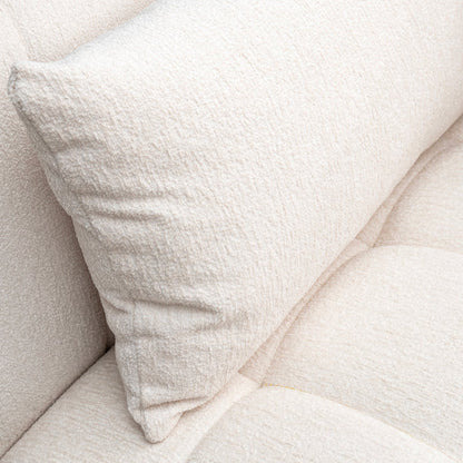 Essen 2 x Curved Corner Sofa Ivory Chenille