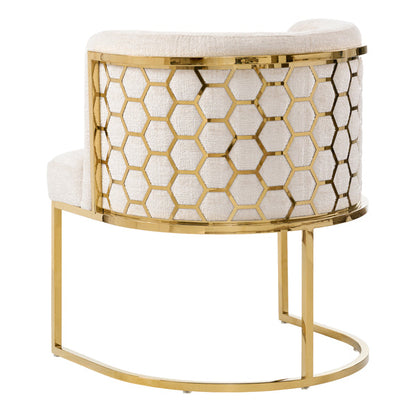 Alveare Dining chair Brass - Light Taupe