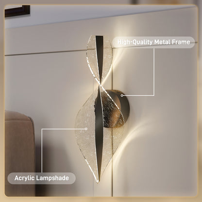 Led Wall Lamp 2 Pack, Modern Indoor Spiral Wall Light, Black