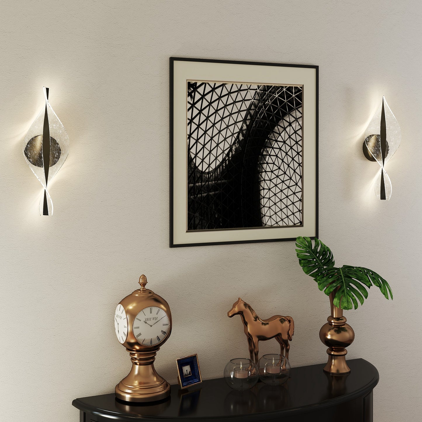 Led Wall Lamp 2 Pack, Modern Indoor Spiral Wall Light, Black