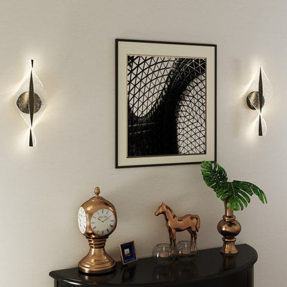 Led Wall Lamp 2 Pack, Modern Indoor Spiral Wall Light, Black