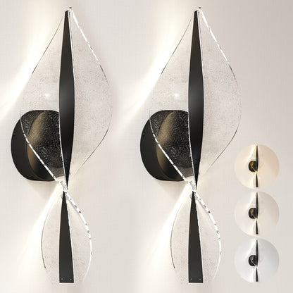 Led Wall Lamp 2 Pack, Modern Indoor Spiral Wall Light, Black