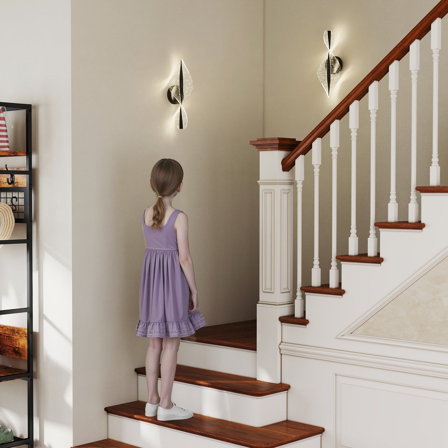 Led Wall Lamp 2 Pack, Modern Indoor Spiral Wall Light, Black