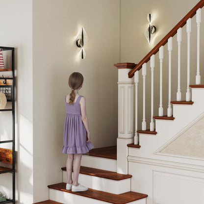 Led Wall Lamp 2 Pack, Modern Indoor Spiral Wall Light, Black