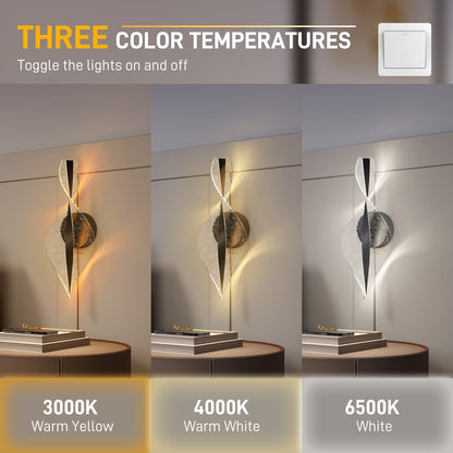 Led Wall Lamp 2 Pack, Modern Indoor Spiral Wall Light, Black