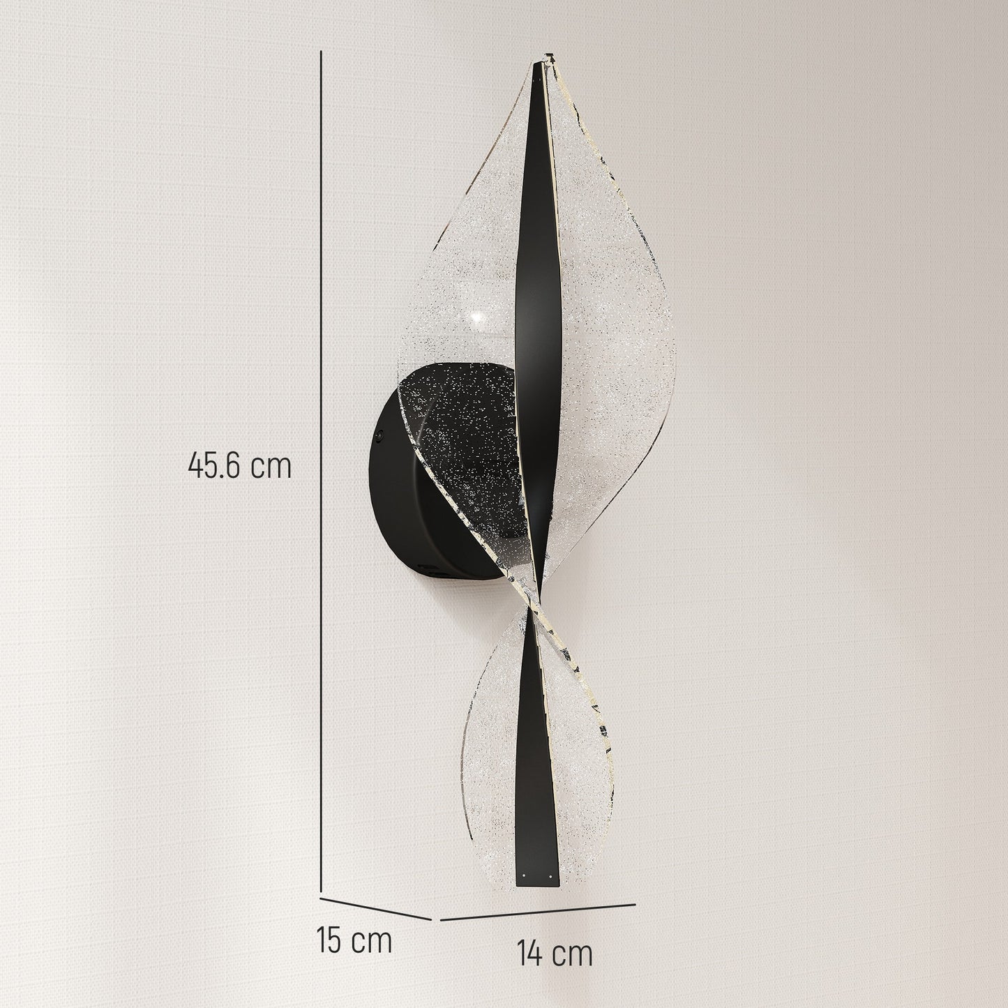 Led Wall Lamp 2 Pack, Modern Indoor Spiral Wall Light, Black