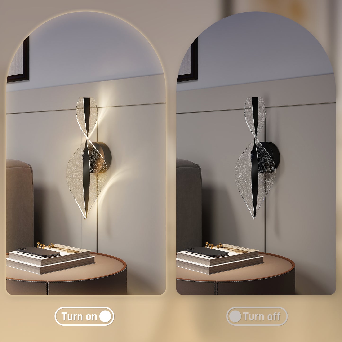 Led Wall Lamp 2 Pack, Modern Indoor Spiral Wall Light, Black