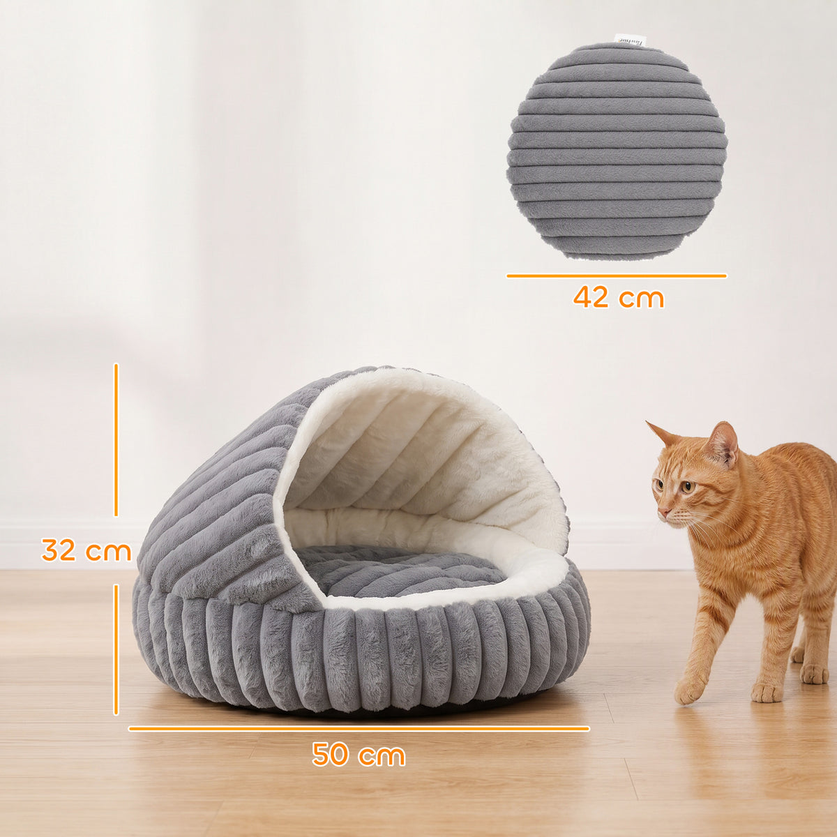 Cat Bed for Indoor Kittens, Cat Cave House with Non-Slip Bottom