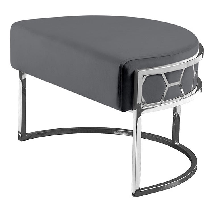 Alveare Footstool Silver - Smoke Grey