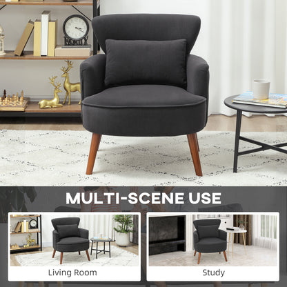 Armchair with Padded Seat and Backrest for Living Room, Black