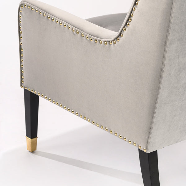 Grayson Armchair Dove Grey - Brushed Gold