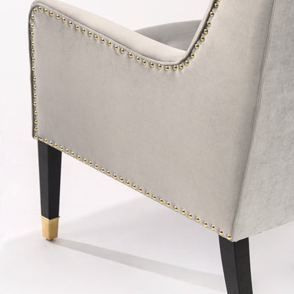 Grayson Armchair Dove Grey - Brushed Gold
