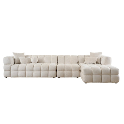 Berlin Extra Large Right-Hand Corner Sofa Light Taupe Chenille