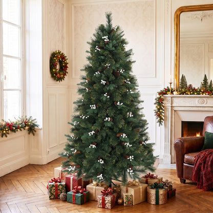 6ft Artificial Christmas Tree with 716 Branch Tips for Holiday Decor