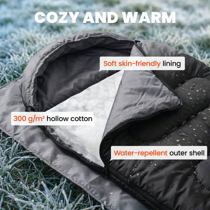 Sleeping Bag for Adults, Lightweight & Compact Sleeping Bag, Black