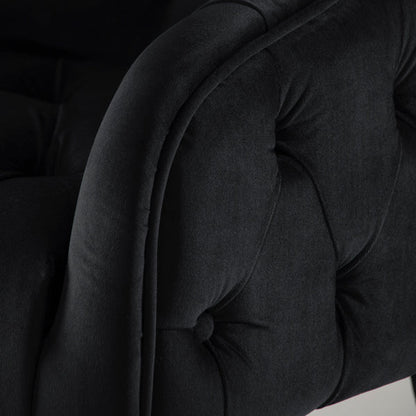 Sophia Dining Chair - Black - Brass Caps