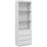 180cm Tall Bookshelf Free Standing Storage Shelf Unit with Storage White