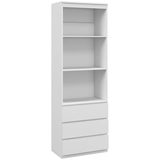 180cm Tall Bookshelf Free Standing Storage Shelf Unit with Storage White