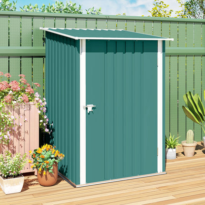 3.3ft x 3.4ft Outdoor Storage Shed Steel Garden Shed w/ Lockable Door