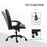 PVC Leather & Mesh Panel Blend Office Chair Swivel Seat w/ Padding Ergonomic Desk Adjustable Height Tilt 5 Wheels Stylish Black